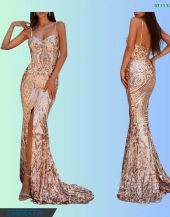 Robe brillante traîne